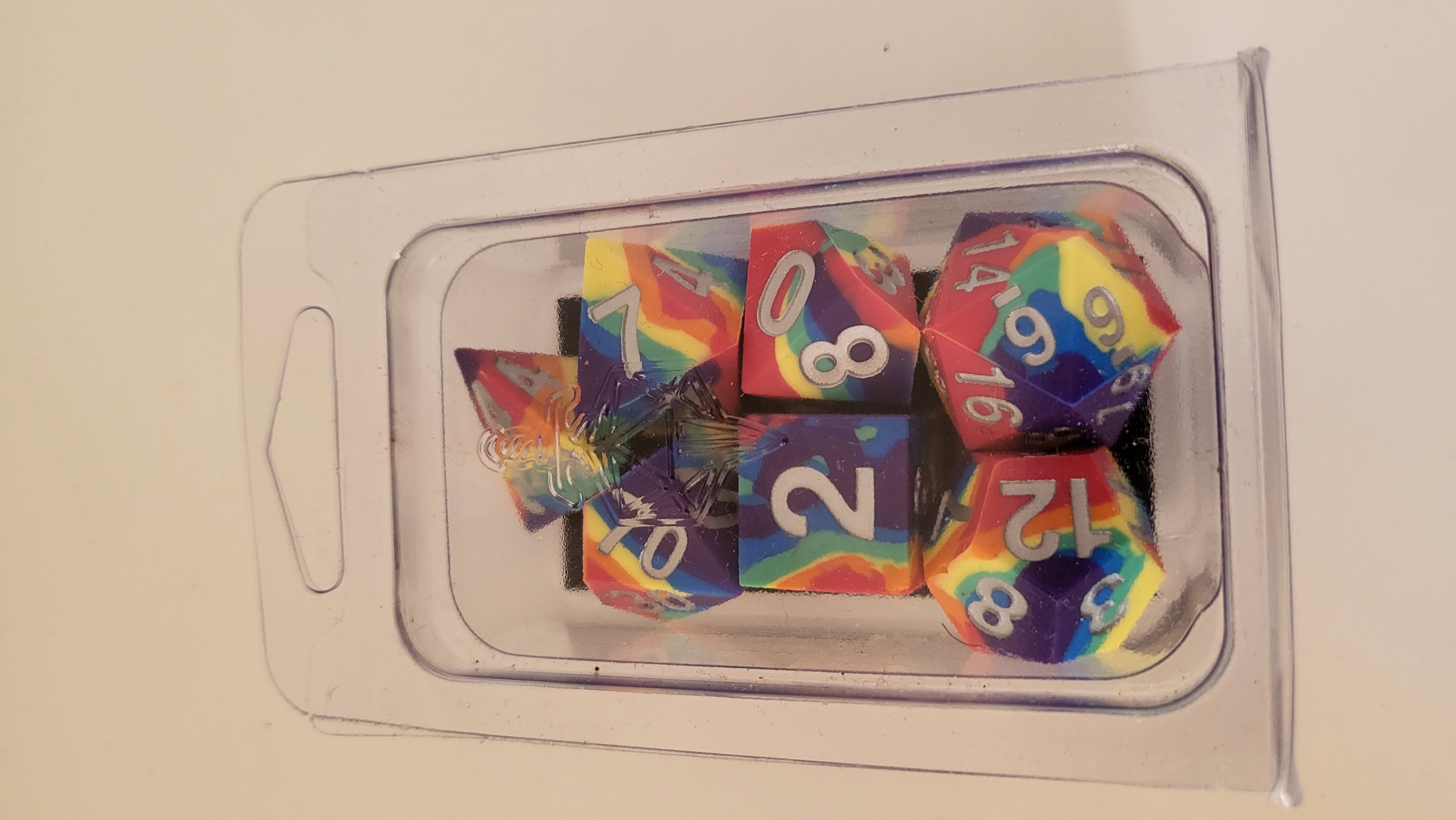 FanRoll LIC784 Sharp Edge SLC RBR Rainbow Dice Set of 7