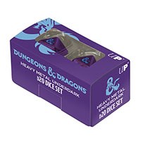  2 x D20 Heavy Metal Dice - Phandelver Campaign - Royal Purple and Sky Blue