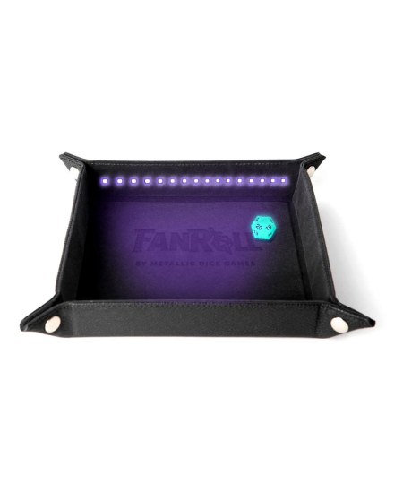 FanRoll Shadowlight Folding Dice Tray Blacklight Black
