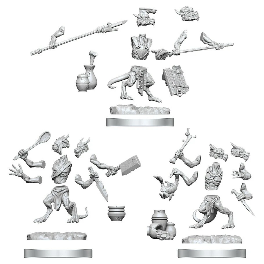 D&D Frameworks: Kobolds Miniatures Set - Unpainted Unassembled Customizable Miniatures. Dungeons & Dragons