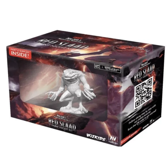D&D: Nolzur s Marvelous Miniatures: Paint Night Kit #3 - Red Slaad - All-In-One Kit Unpainted Figure Paints Brushes RPG Dungeons & Dragons